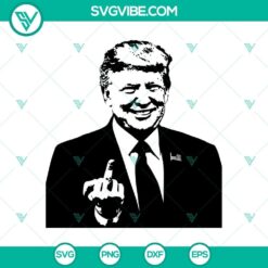 Donald Trump giving middle finger SVG illustration. Bold design of Trump showing middle finger gesture. Trump middle finger SVG for digital use.