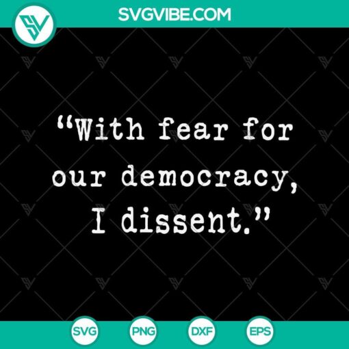 with fear for our democracy i dissent svg presidential immunity case svg mockup