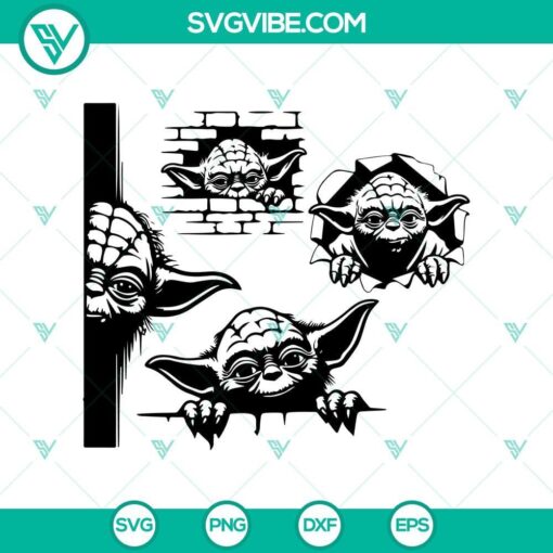 yoda star wars peeking svg bundle yoda peeking out svg funny star wars peekaboo svg mockup