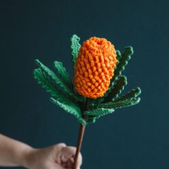 Crochet Banksia Ericifolia PDF pattern with free video tutorial for homemade craft project.