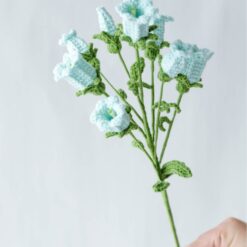 Crochet bellflower PDF pattern with free video tutorial for handmade flowers.