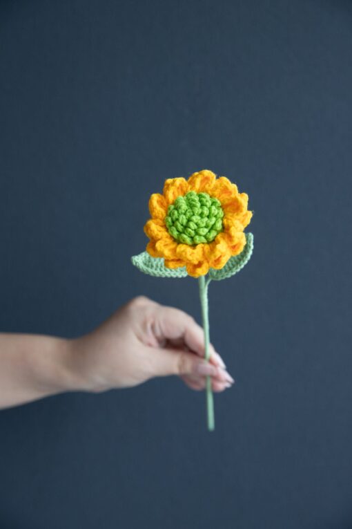 Crochet Double Layer Small Sunflower - PDF Pattern with Free Video Tutorial