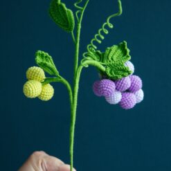 Crochet Grape - PDF Pattern with Free Video Tutorial, detailed step-by-step instructions for creating a crochet grape design.