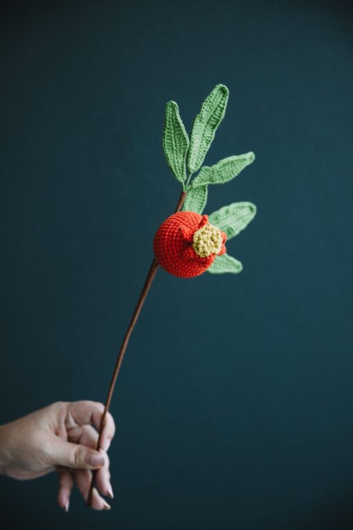 Crochet Pomegranate Branch - PDF Pattern with Free Video Tutorial