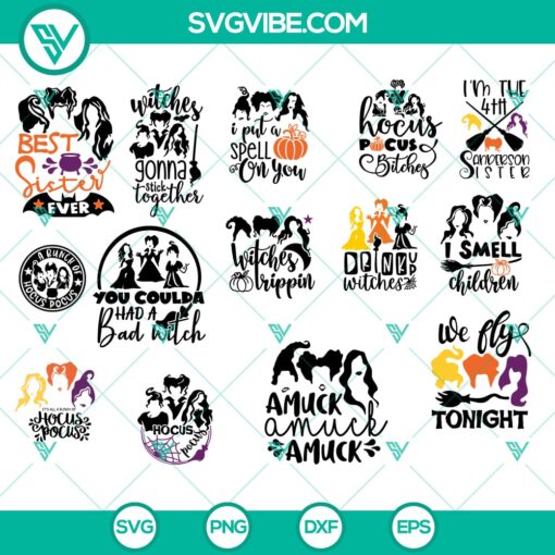 Halloween Svg,Halloween Bundle Svg,Sanderson Sister Svg,Hocus Pocus Svg,Silhouette,Cricut Svg