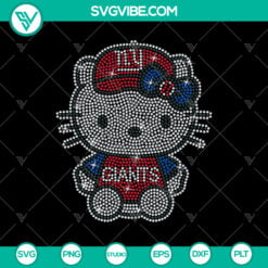 Hello Kitty New York Giants Rhinestone SVG