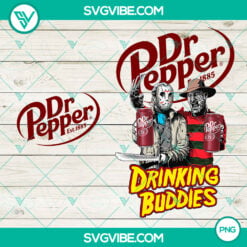 Jason Voorhees And Freddy Krueger Drink Buddies Dr Pepper PNG, Drink Buddies Horror Sublimation PNG