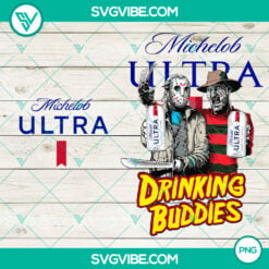 Halloween, PNG Files, Jason Voorhees And Freddy Krueger Drink Buddies Michelob 5