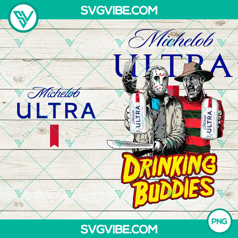 Halloween, PNG Files, Jason Voorhees And Freddy Krueger Drink Buddies Michelob 1