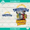 Jason Voorhees and Freddy Krueger Twisted Tee and Drink Buddies Horror Sublimation design PNG for horror enthusiasts.