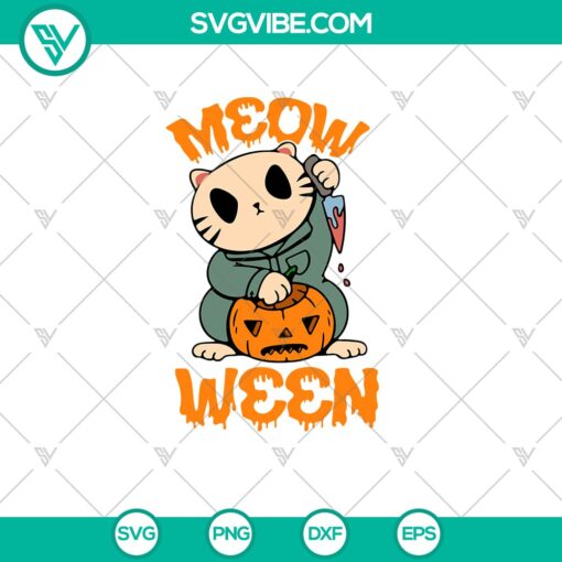 Meow Ween SVG, Halloween Cat Killer SVG, PNG, DXF, EPS, Downloads