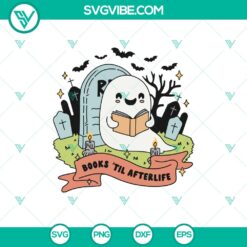 Halloween, SVG Files, Trending, Trending SVG, Bookish Halloween Ghost Books Til 3