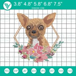 Animals Embroidery Designs, Embroidery Designs, Chihuahua Head Embroidery 3