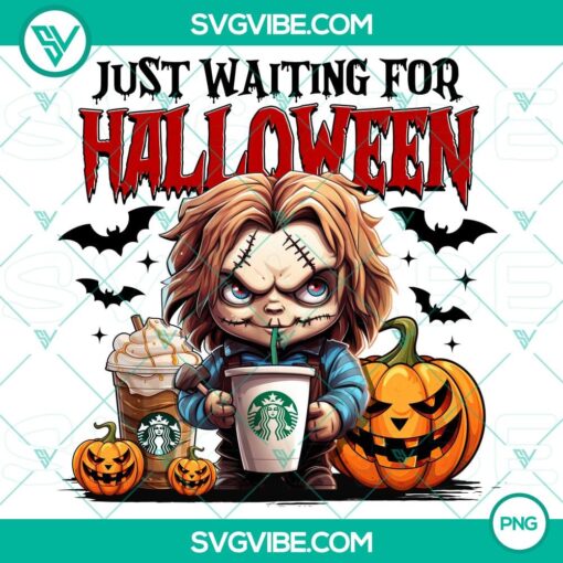 chucky just waiting for halloween png2C horror character png2C halloween coffee png