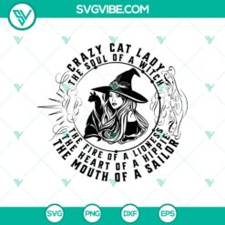 Halloween, SVG Files, Trending, Trending SVG, Crazy Cat Lady Halloween Witch 4