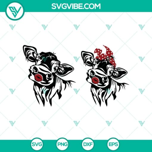 cute cow kiss svg