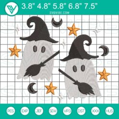 Embroidery Designs, Halloween Embroidery Designs, Ghost Witch, Cute Ghost, 3