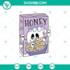 Cute Halloween SVG with ghost, books, and honey jars for Cricut, perfect for book lovers on Halloween.