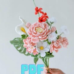 Peony Bouquet Tutorial – PDF Pattern & Video Guide