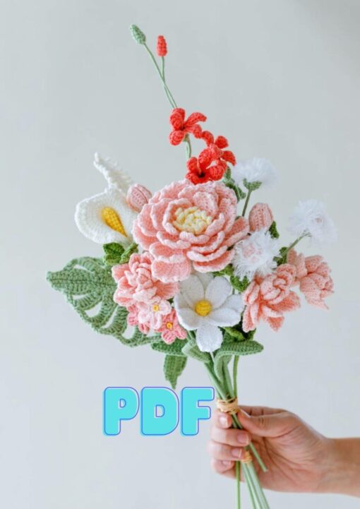 Peony Bouquet Tutorial – PDF Pattern & Video Guide