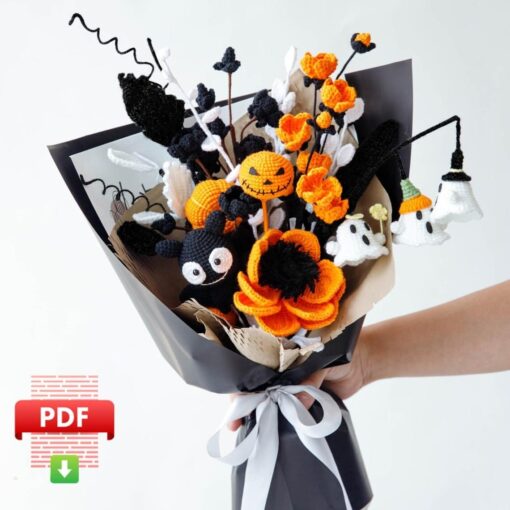 Halloween Floral Bouquet Tutorial - PDF Pattern & Video Guide