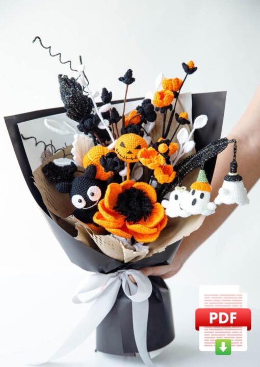 Halloween Floral Bouquet Tutorial - PDF Pattern & Video Guide