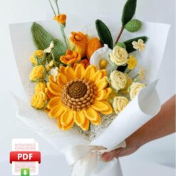 Sunflower and Rose Arrangement – PDF Pattern with Video Tutorial