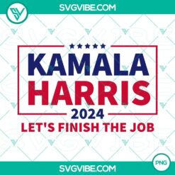 Kamala Harris 2024 Let's Finish The Job campaign slogan in PNG format for digital use.