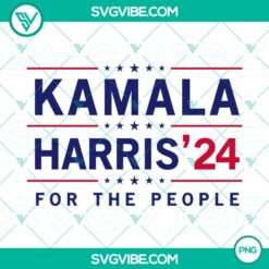 Kamala Harris 24 For The People PNG design featuring a digital illustration of Madam Harris. Ideal for political and social justice content.
