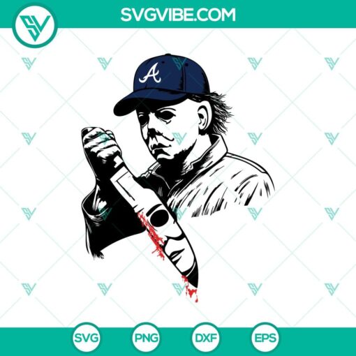 michael myers atlanta braves baseball svg