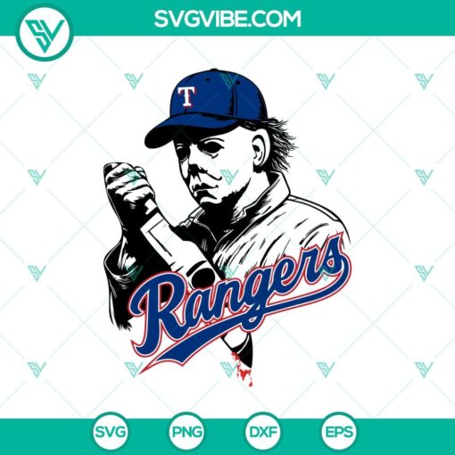 michael myers horror texas rangers mlb svg