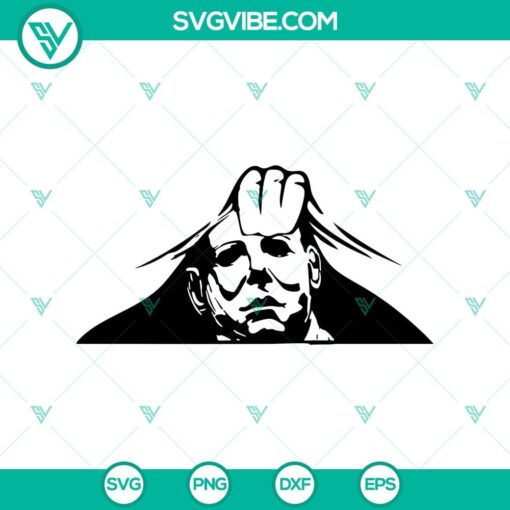 michael myers peeking out svg