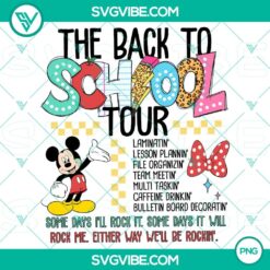 Mickey Mouse Back to School Tour teacher design, Mickey Mouse Clubhouse Disney character PNG, perfect for school, cute and fun.