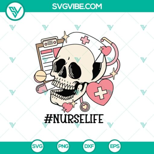 nurse life skeleton svg