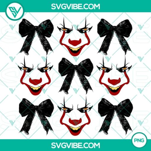 penny wise and black bow png2C horror movie characters halloween coquette bow png