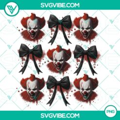 Halloween, PNG Files, Pennywise Halloween Coquette Bow  Horror Bow PNG   19