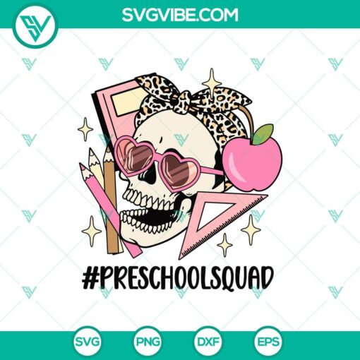 preschool squad skeleton svg