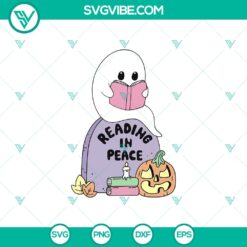 Halloween, SVG Files, Trending, Trending SVG, Cute Ghost Reading In Peace SVG, 18