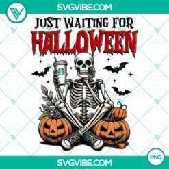 Halloween, PNG Files, Skeleton Just Waiting For Halloween  Skeleton And Pumpkin 6