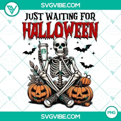 skeleton just waiting for halloween png2C skeleton and pumpkin halloween png2C skeleton coffee halloween png