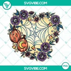 Halloween, PNG Files, Spooky Halloween Heart Wreath Embroidery Design   17