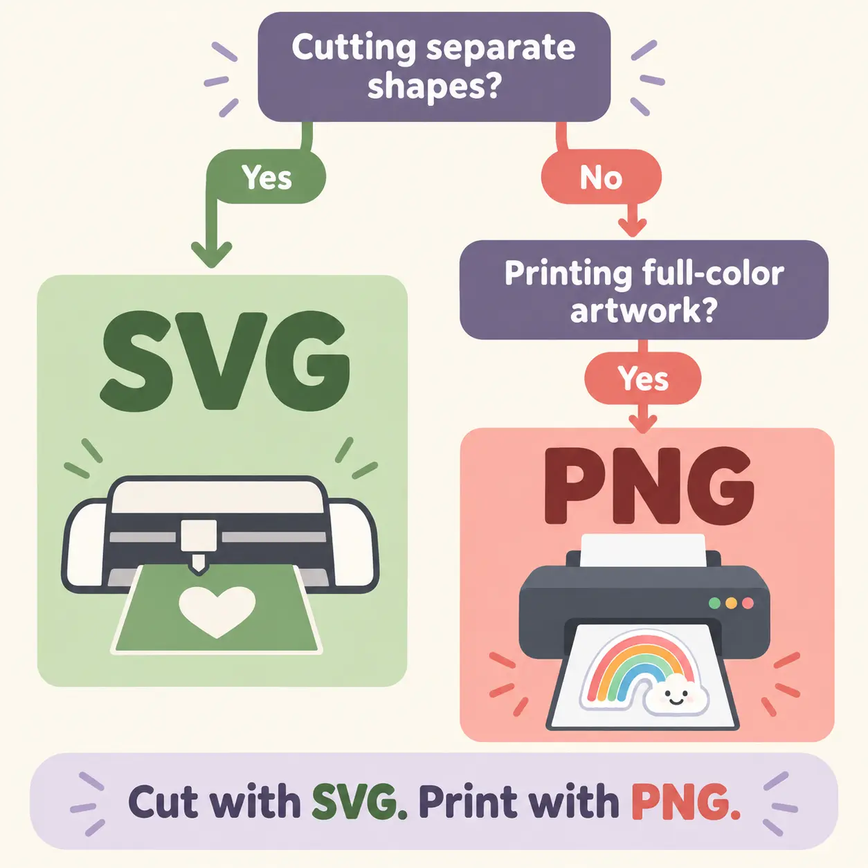 How to choose between SVG and PNG for craft projects