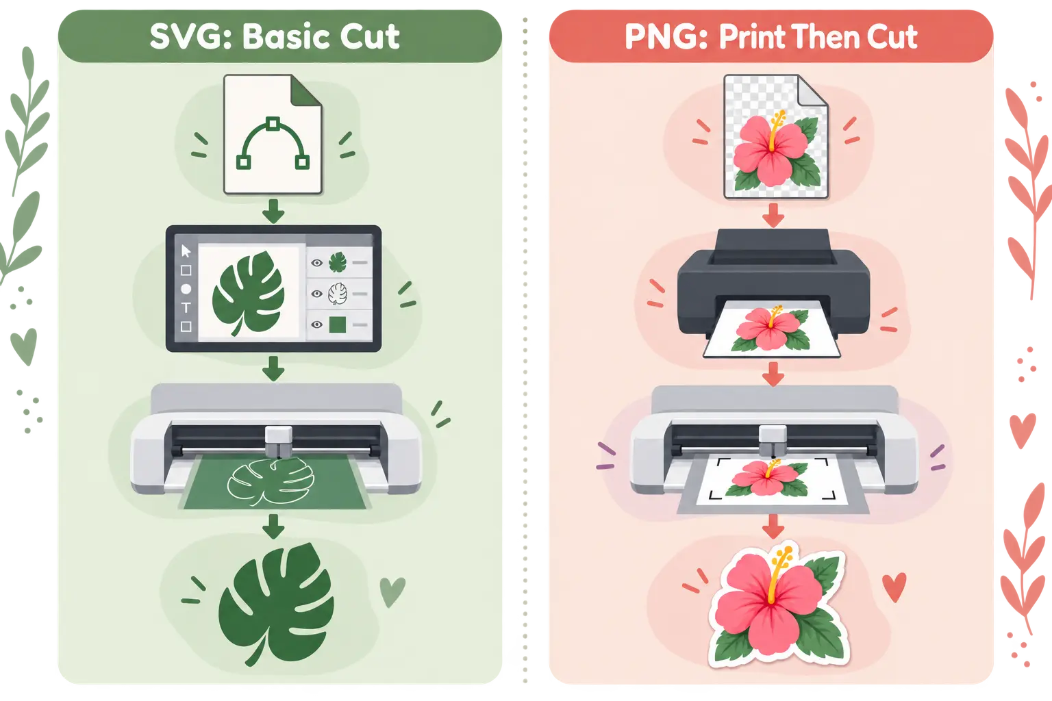 SVG Basic Cut and PNG Print Then Cut workflow