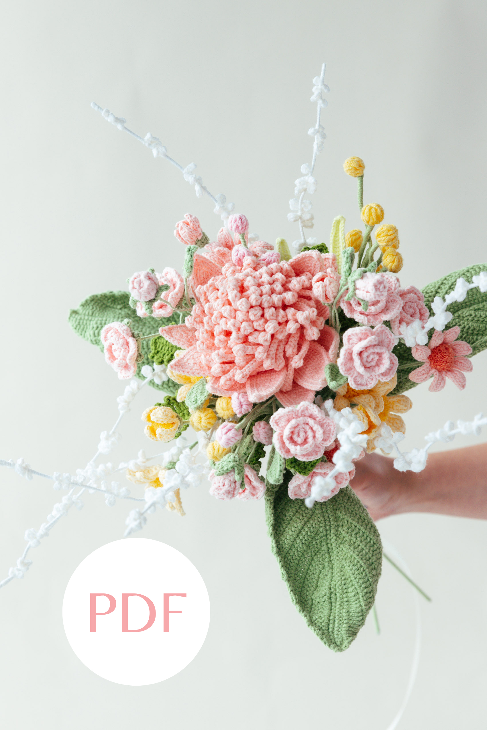 218products-43 Pink Protea Cynaroides Wedding Bouquet PDF pattern 1