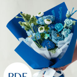 Blue Peony and Carnation Bouquet PDF pattern 7