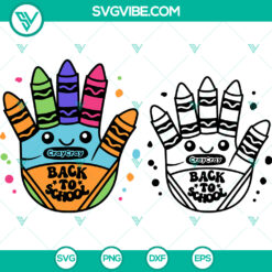 SVG Files, Trending SVG, Back to School Handprint SVG – Crayon and Pencil 1