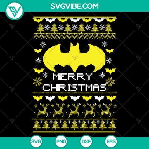 Batman Merry Christmas SVG Files Batman Ugly Christmas Design SVG Download