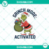 Funny and festive Grinch Mode Activated Christmas PNG design perfect for the holidays.