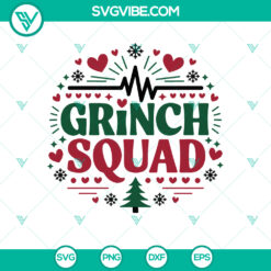 Grinch Squad Merry Christmas SVG - Funny Holiday Design in DXF, EPS, PNG