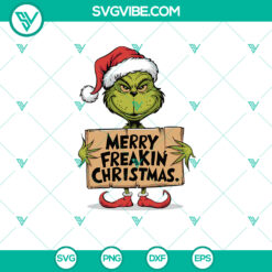 Merry Freakin' Christmas SVG - Funny Holiday Design in DXF, EPS, PNG, TIF